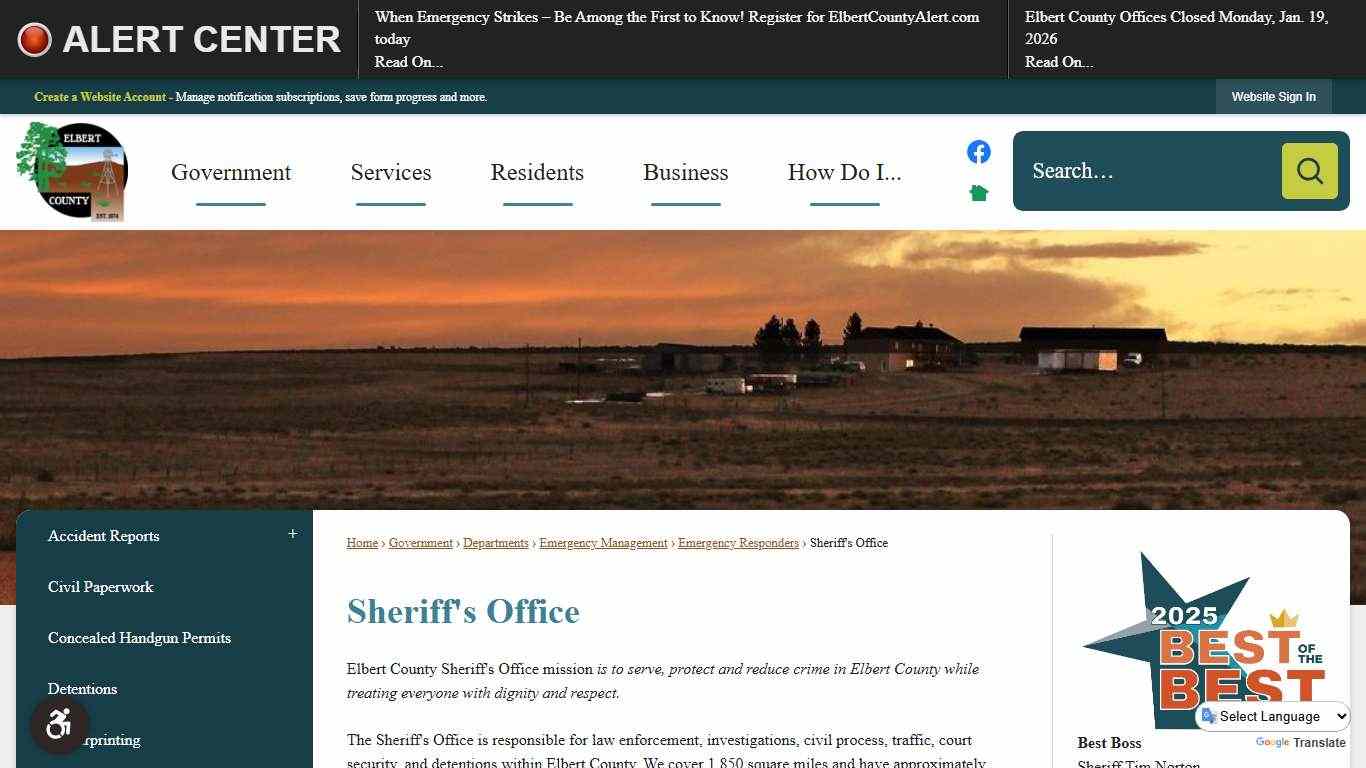 Sheriff's Office | Elbert County, CO